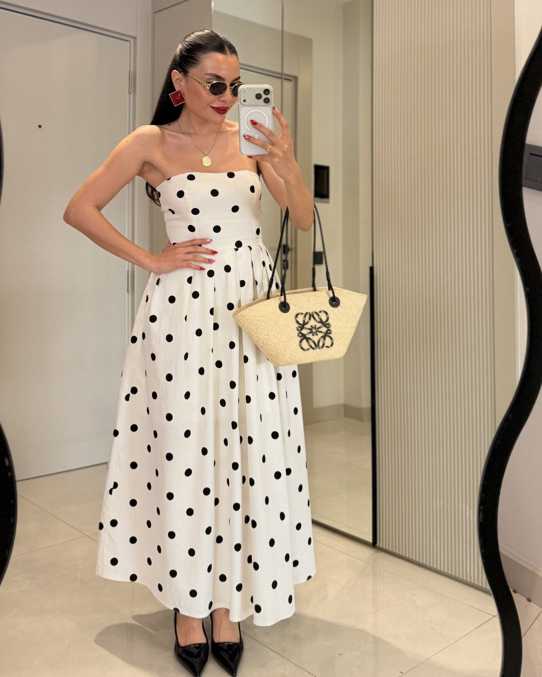 Milky Polka Maxi Dress