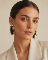 Nera Marbled Gilt Statement Earrings