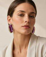 Nera Marbled Gilt Statement Earrings