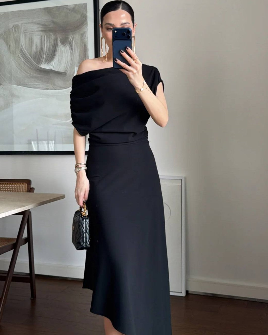 Off-Shoulder Asymmetric Dress