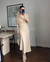 Off-Shoulder Asymmetric Dress