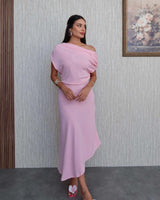 Off-Shoulder Asymmetric Dress