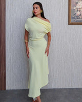 Off-Shoulder Asymmetric Dress