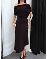 Off-Shoulder Asymmetric Dress