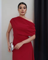 Off-Shoulder Asymmetric Dress