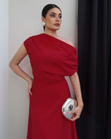 Off-Shoulder Asymmetric Dress