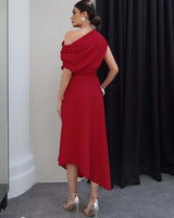 Off-Shoulder Asymmetric Dress