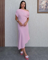 Off-Shoulder Asymmetric Dress