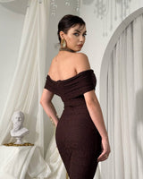 Off-Shoulder Lace Siren Gown