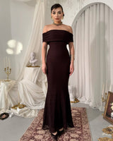 Off-Shoulder Lace Siren Gown