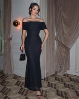 Off-Shoulder Lace Siren Gown