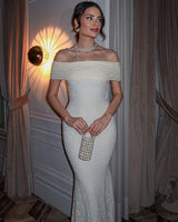Off-Shoulder Lace Siren Gown