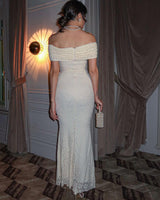 Off-Shoulder Lace Siren Gown
