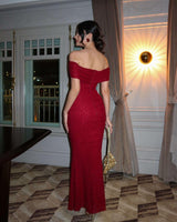 Off-Shoulder Lace Siren Gown