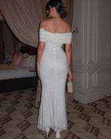 Off-Shoulder Lace Siren Gown