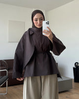 Oversized Scarf-Tie Shirt + Belt
