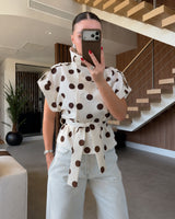 Parisian Polka Blazer Jacket+ Belt