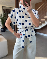 Parisian Polka Blazer Jacket+ Belt