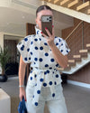 Parisian Polka Blazer Jacket+ Belt