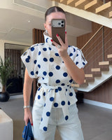 Parisian Polka Blazer Jacket+ Belt