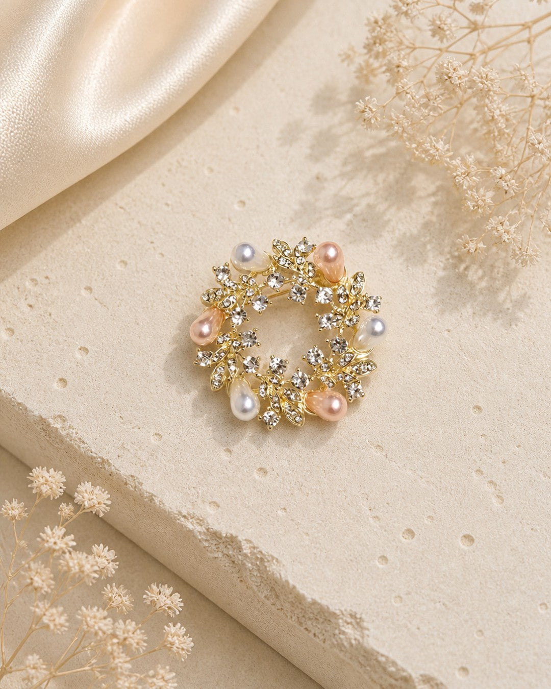 Pearl Blossom Wreath Brooch