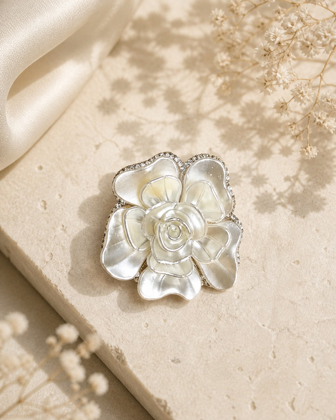 Pearl Rose Brooch