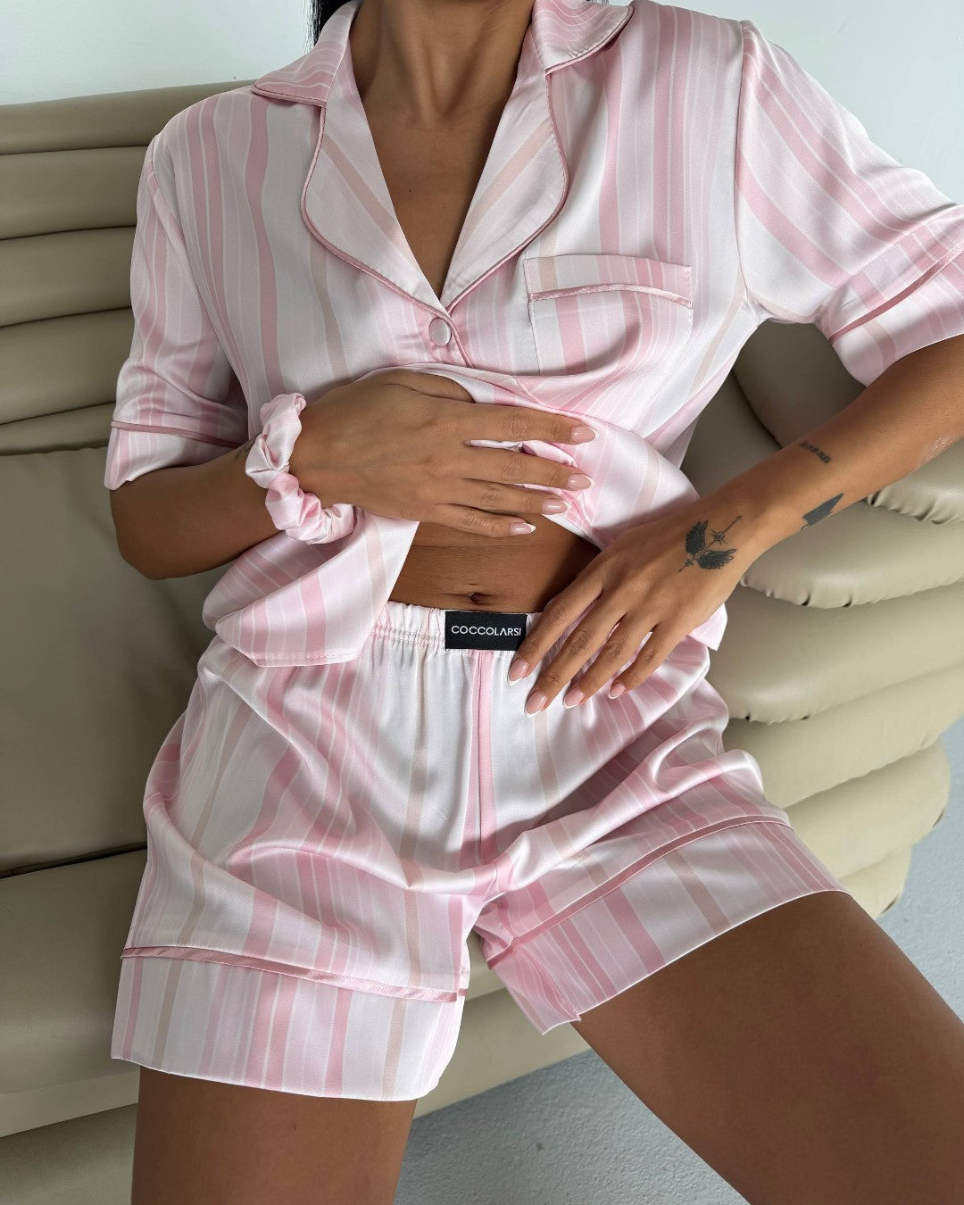 Pink Pinstripe Pajama Set