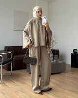 Pleated Wide-Leg Set