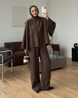 Pleated Wide-Leg Set