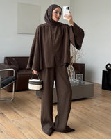 Pleated Wide-Leg Set