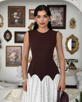 Polka Flow Contrast Dress