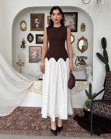 Polka Flow Contrast Dress