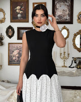 Polka Flow Contrast Dress
