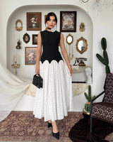Polka Flow Contrast Dress