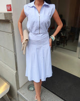 Powder Blue Pinstripe Set