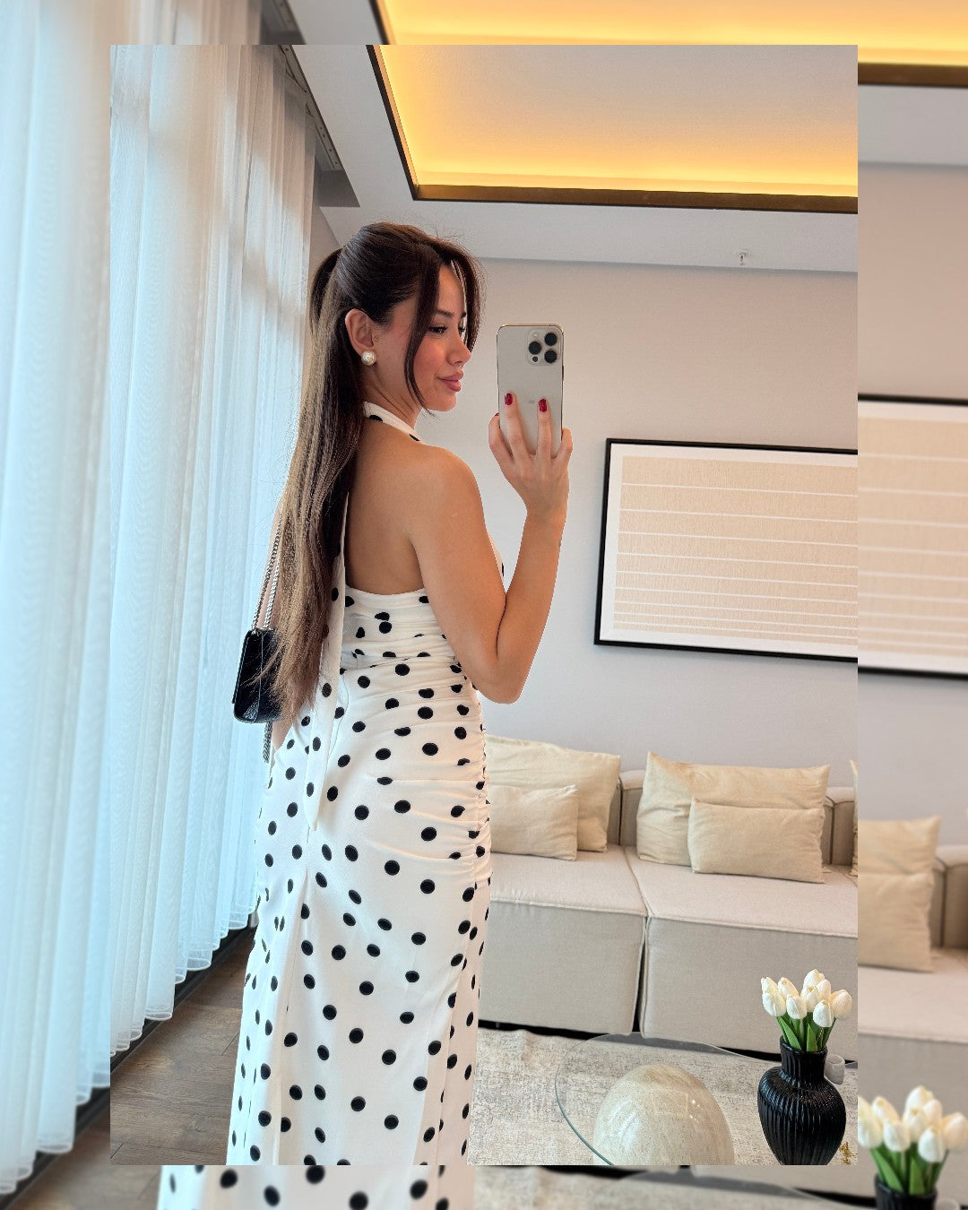 Retro Polka Midi Dress