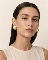 Rope-Frame Cabochon Studs