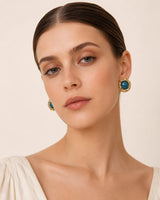 Rope-Frame Cabochon Studs