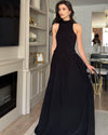 Ruched Drop-Waist Maxi Dress