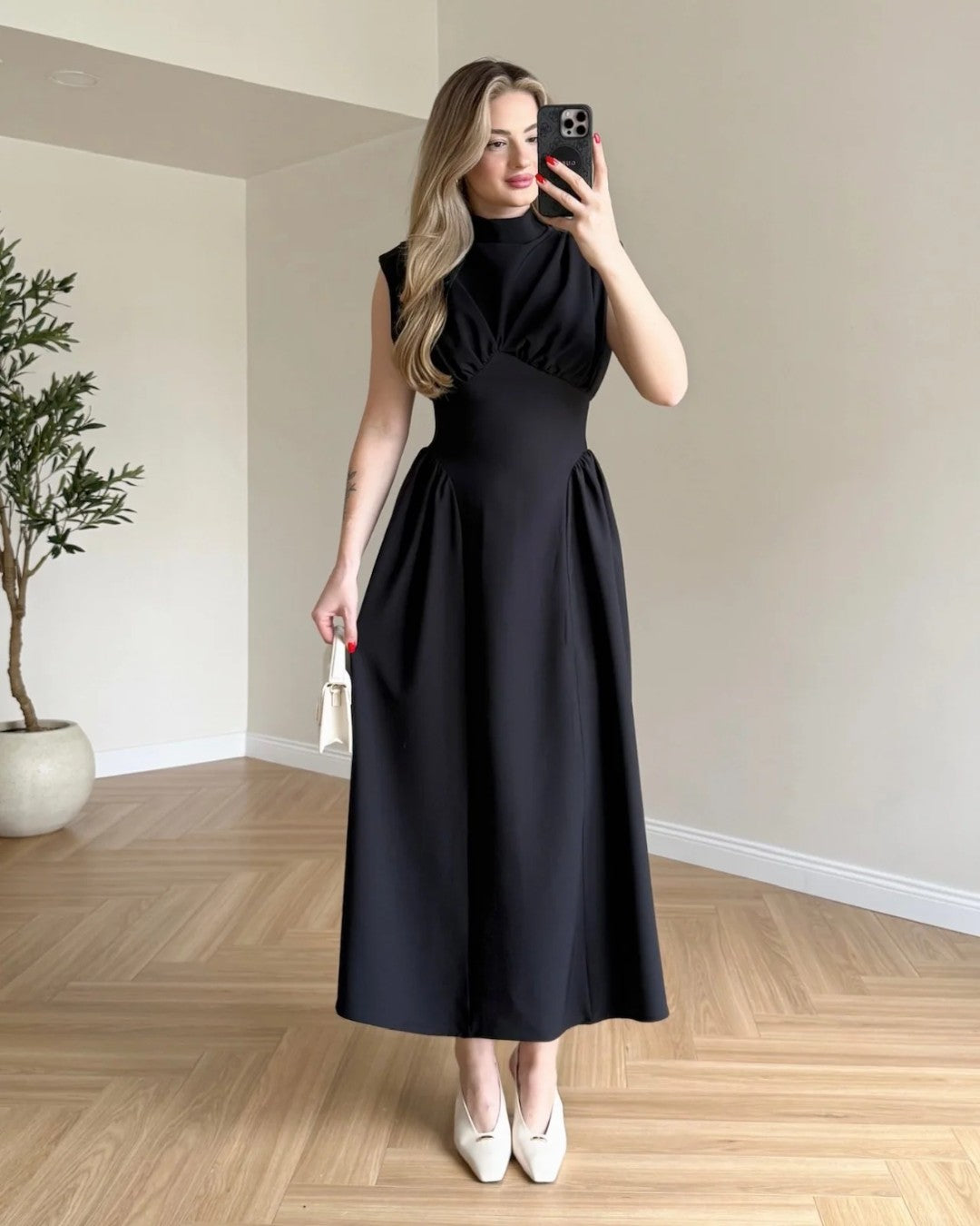 Ruched Midi Dress
