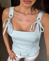Ruffle Detail Contour Top