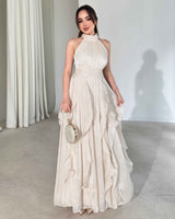 Ruffle Flow Maxi Dress + Belt