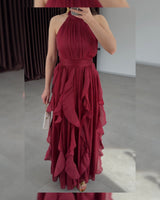 Ruffle Flow Maxi Dress + Belt