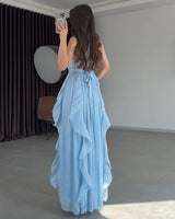 Ruffle Flow Maxi Dress + Belt