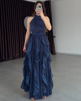 Ruffle Flow Maxi Dress + Belt