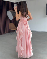 Ruffle Flow Maxi Dress + Belt