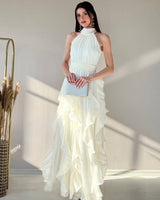 Ruffle Flow Maxi Dress + Belt