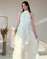 Ruffle Flow Maxi Dress + Belt
