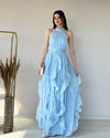 Ruffle Flow Maxi Dress + Belt