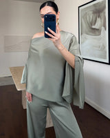 Satin Off-Shoulder Set